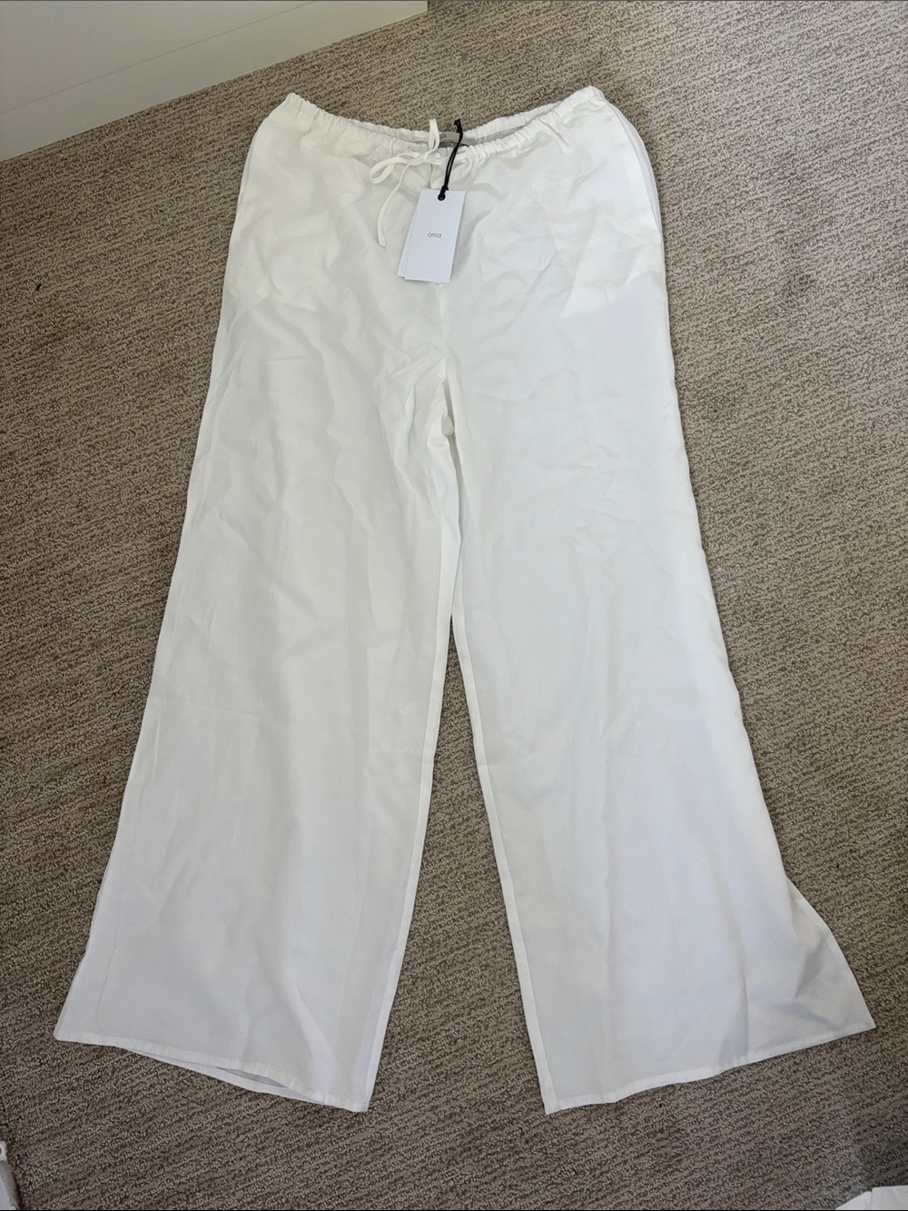 ONIA White LINEN Drawstring Pants never worn